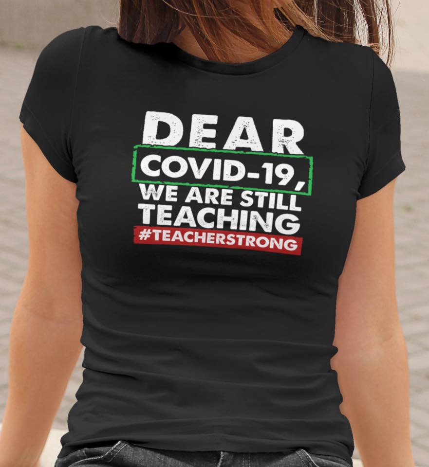 Image of woman in covid educator shirt